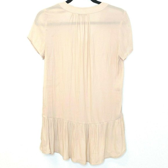 Ro & De Split Neck Ruffle Hem Short Sleeve Top - Picture 6 of 6